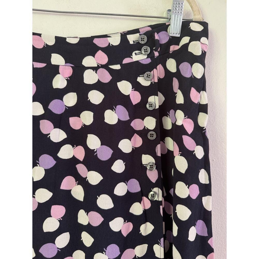 Talbots Purple Dotted Side Zip A Line Midi Skirt Women’s Size 14 - Picture 3 of 5